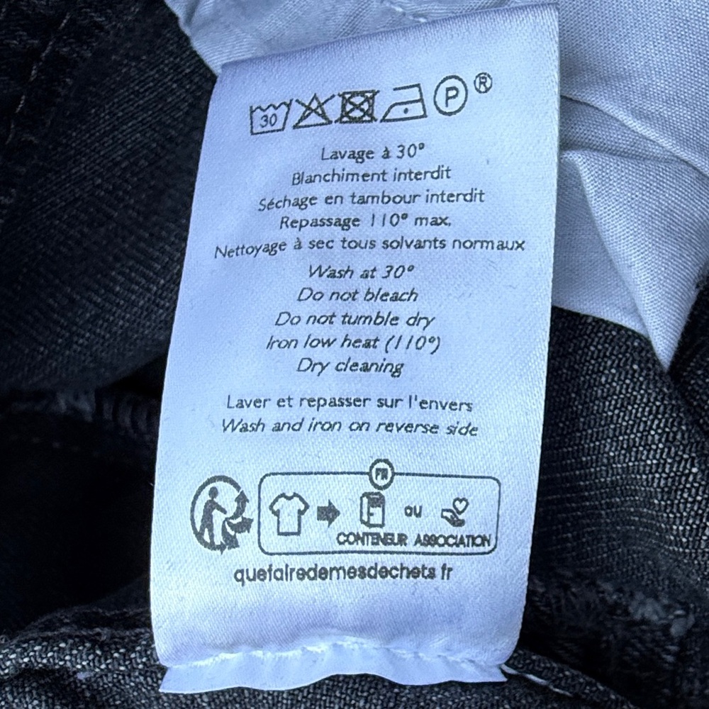 Sezane Le Crop Grey Denim Wide Leg Jeans Size 40 (8/10) Hi Rise Parisian Chic - Picture 7 of 8